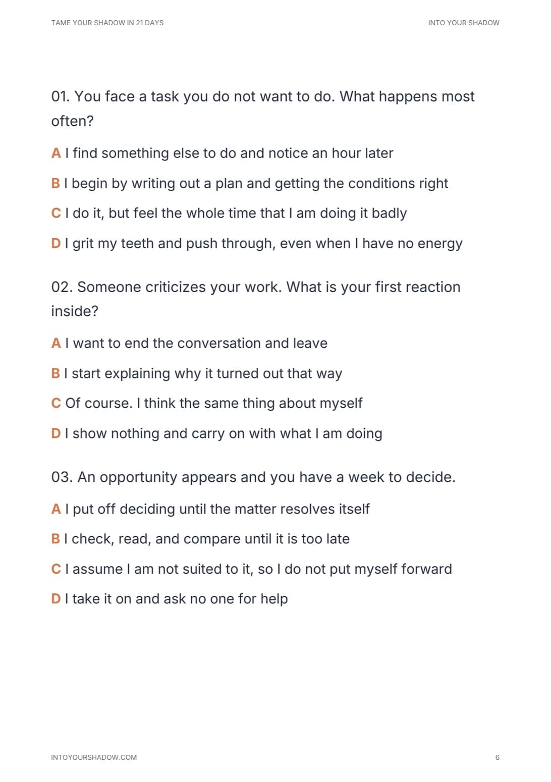 A page from the book: The Archetype Test
